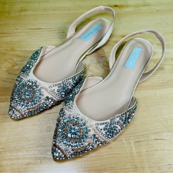 Betsey Johnson Shoes - Betsey Johnson Molly flats, Champagne size 8 good condition